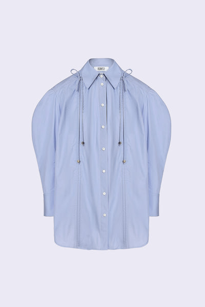 Oversized Drawstring Shirt - Sea Blue – Asantii