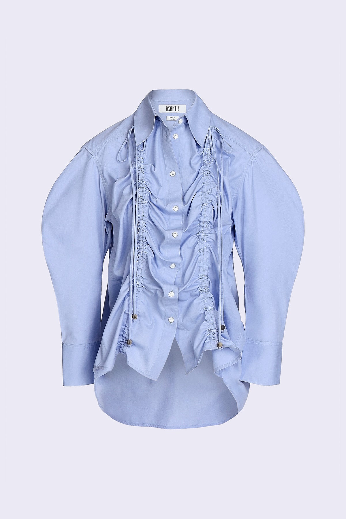 Oversized Drawstring Shirt - Sea Blue – Asantii