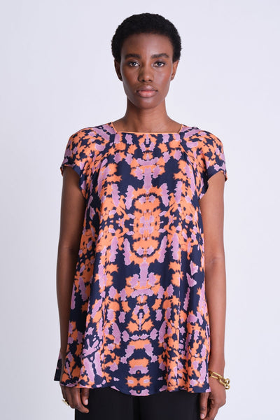 Babydoll Top - Abstract Sunset - Asantii