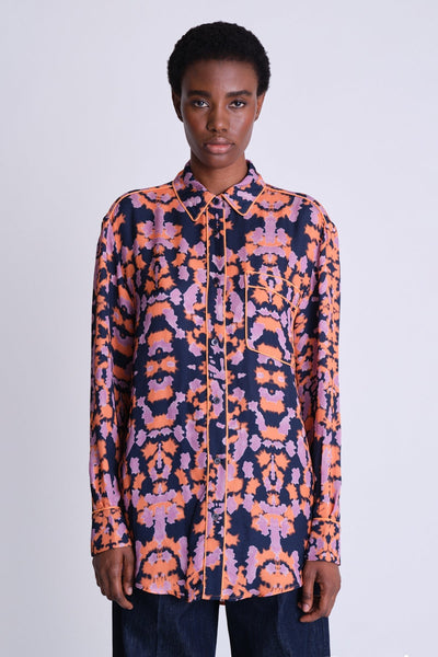 Boyfriend Shirt - Abstract Sunset Print - Asantii