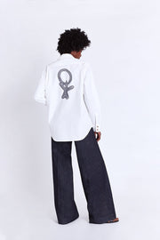 boyfriend shirt - akuaba embroidery - Asantii