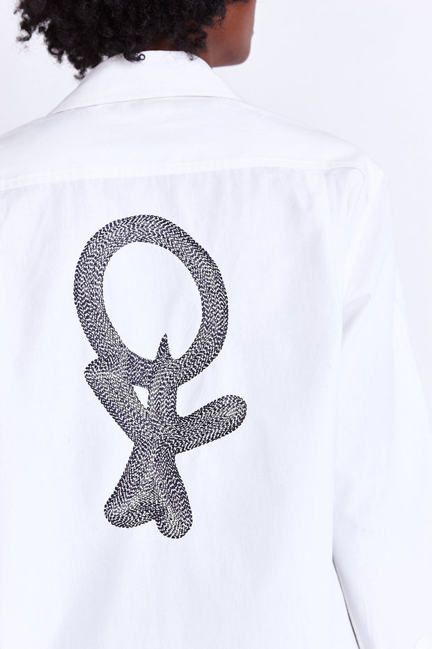 boyfriend shirt - akuaba embroidery - Asantii