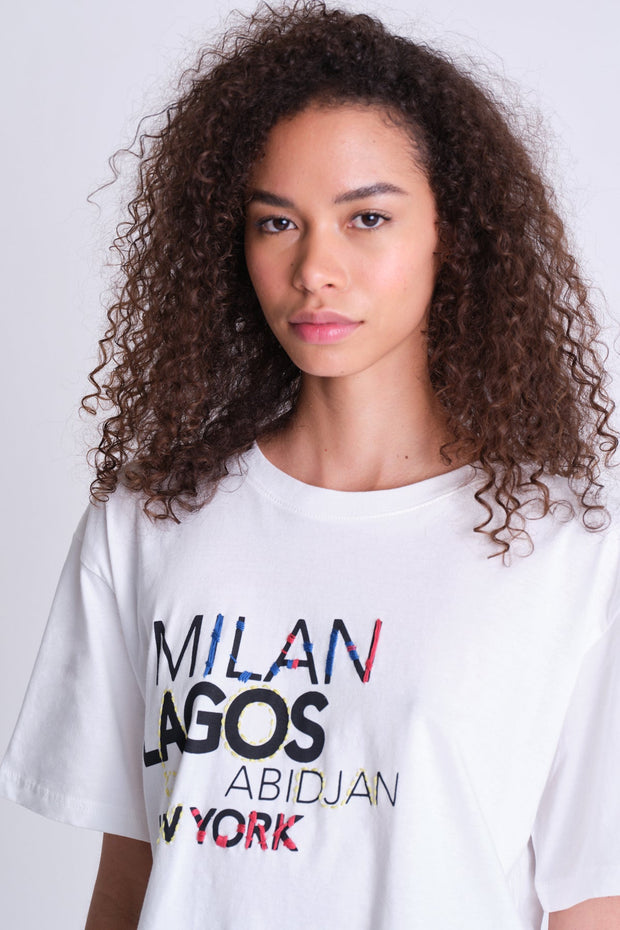 Embroidered T-shirt Milan - Lagos - Asantii