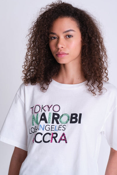 Embroidered T-shirt Tokyo - Nairobi - Asantii