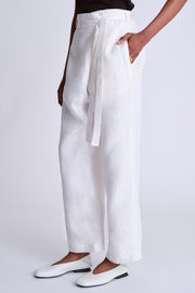 Embroidered Wrap Trousers - Ecru - Asantii