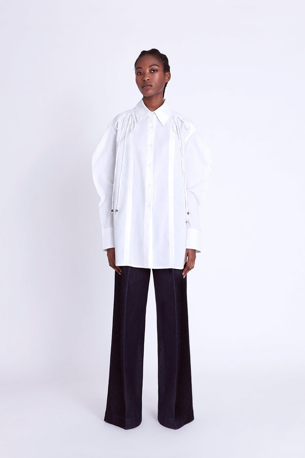 oversized drawstring shirt - Asantii