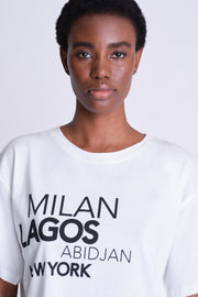 T-shirt Milan - Lagos - Abidjan - New York - Asantii