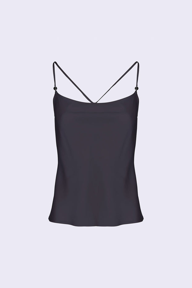 Twist Strap Cami - Black - Asantii