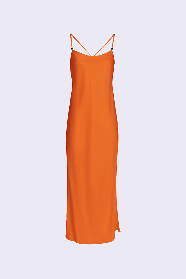 Twist Strap Cami Dress - Apricot - Asantii