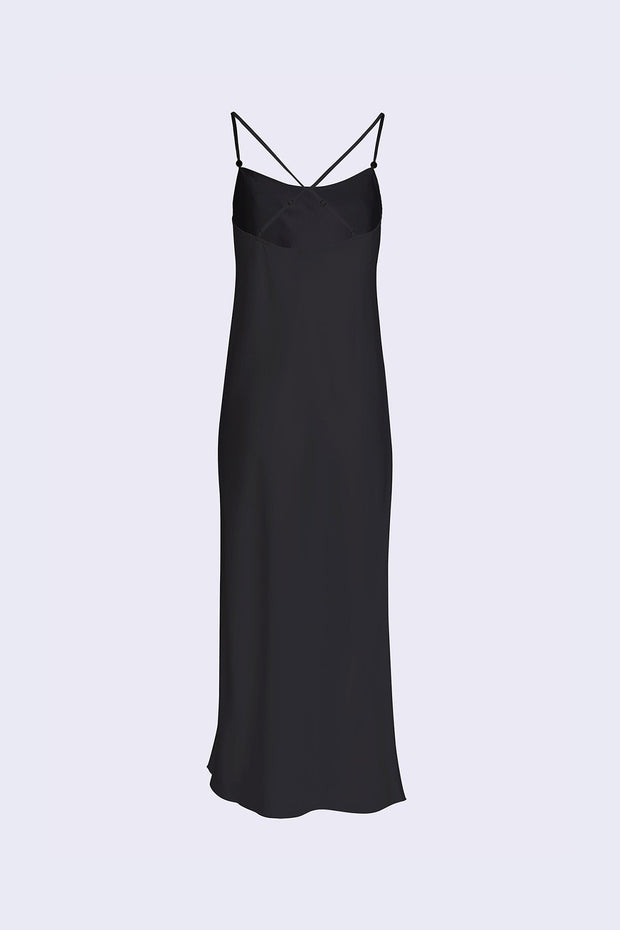 Twist Strap Cami Dress - Black - Asantii